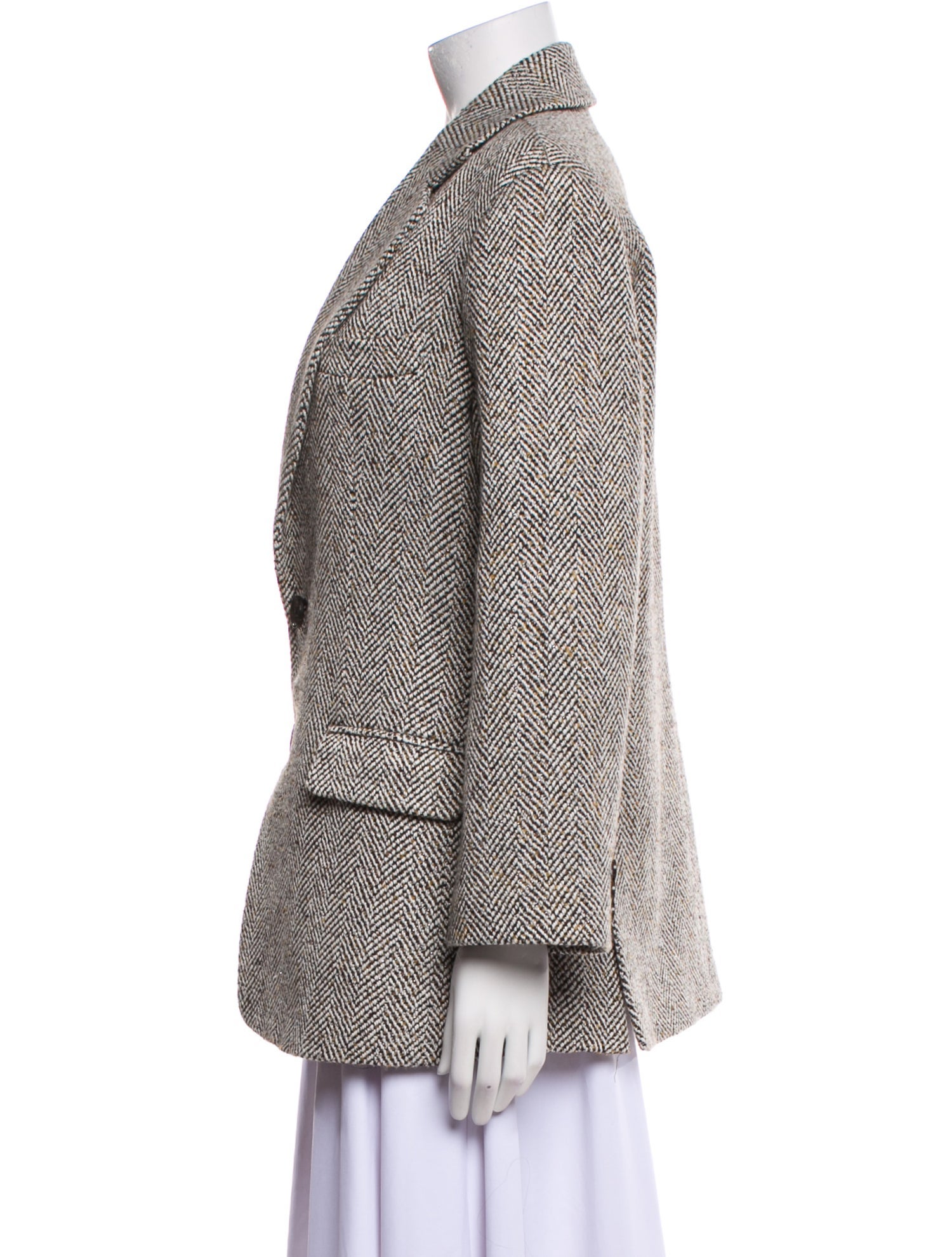 Ronny Kobo Tweed Pattern Blazer
