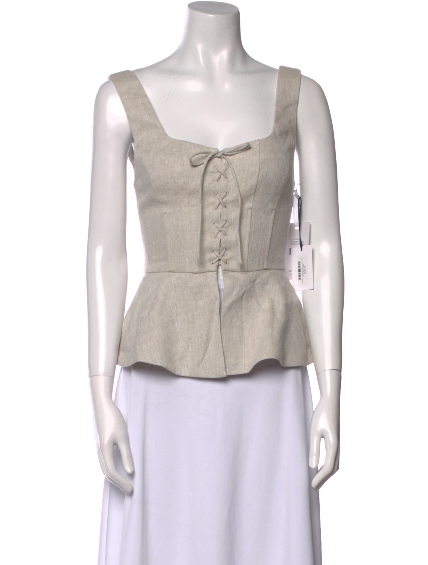 Ronny Kobo Linen Square Neckline Crop Top w/ Tags