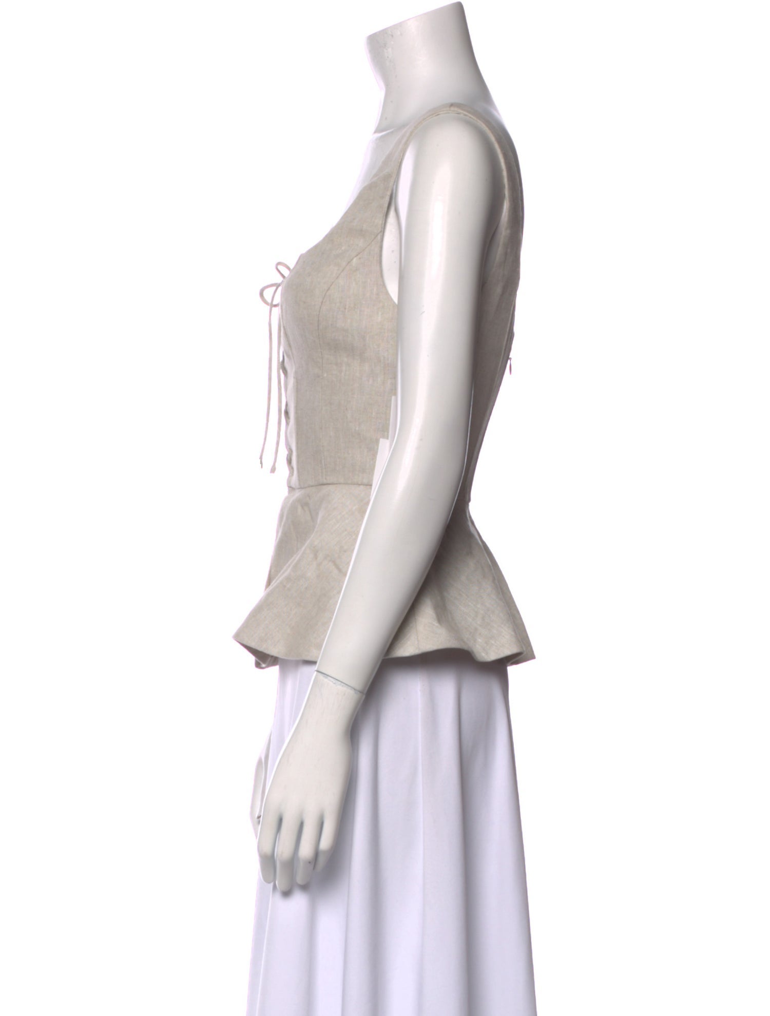 Ronny Kobo Linen Square Neckline Crop Top w/ Tags