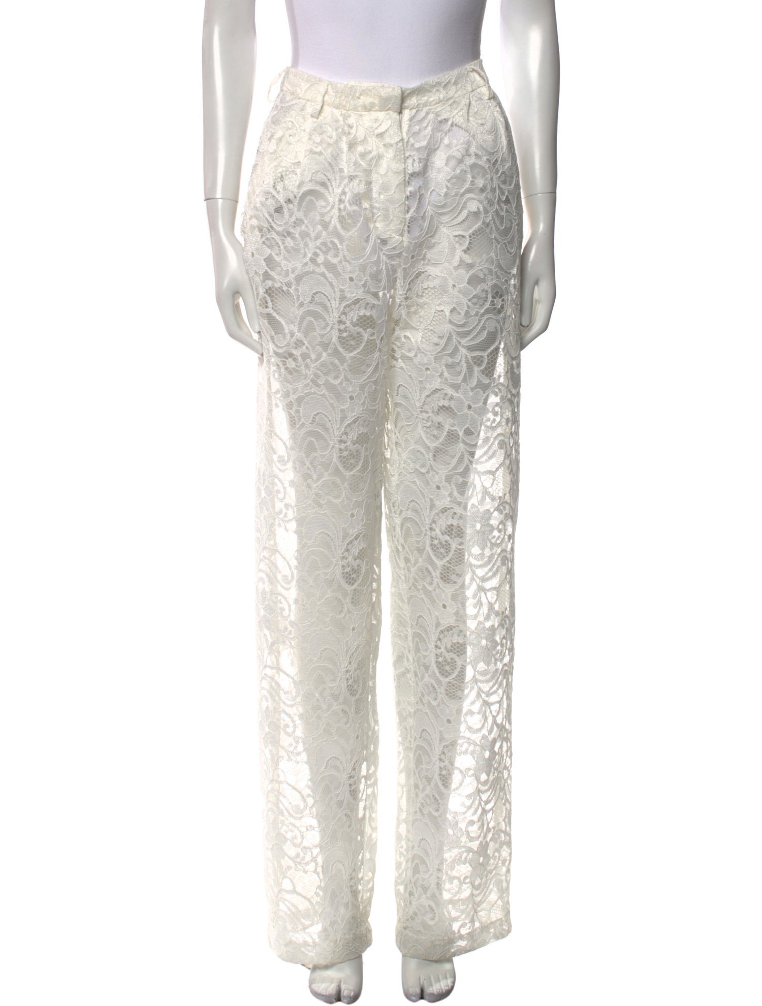 Ronny Kobo Lace Pattern Wide Leg Pants