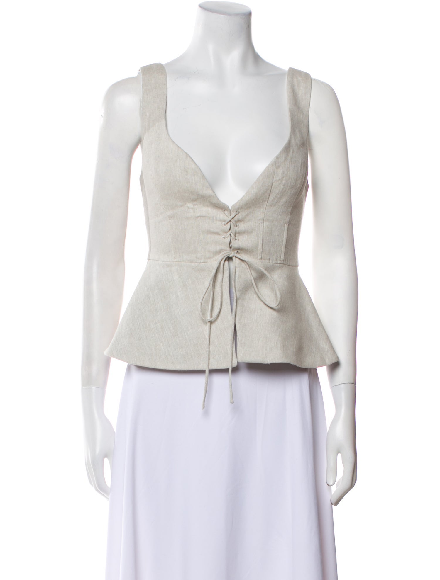 Ronny Kobo Linen Square Neckline Crop Top