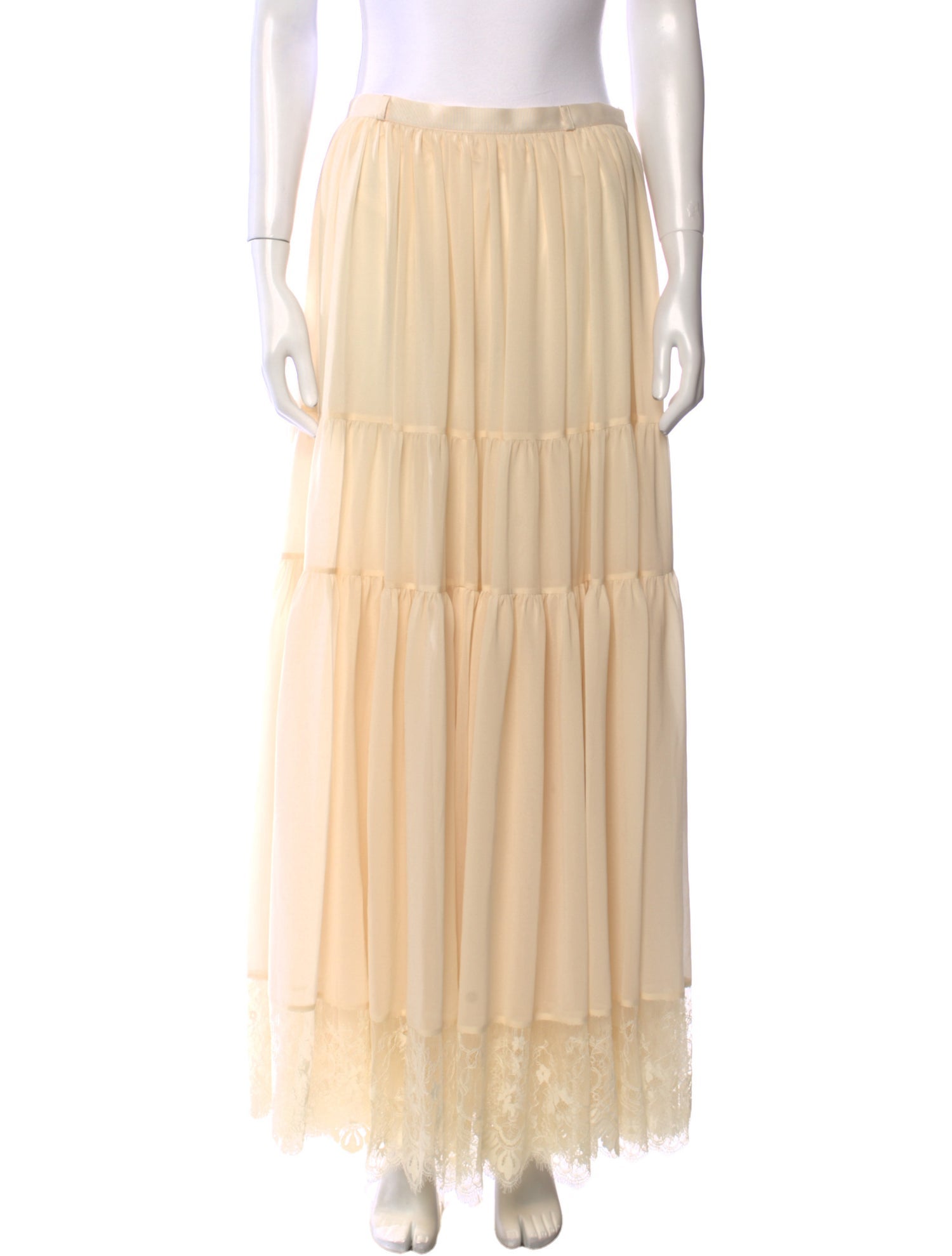 Ronny Kobo Raw-Edge Trim Long Skirt