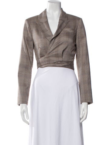 Ronny Kobo Jackets Plaid Print Bolero XS