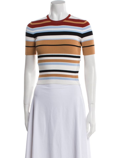 Ronny Kobo Striped Crew Neck Crop Top