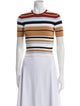 Ronny Kobo Striped Crew Neck Crop Top
