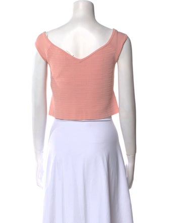 Ronny Kobo V-Neck Sleeveless Crop Top