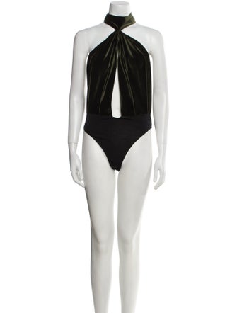 Ronny Kobo Halterneck Sleeveless Bodysuit