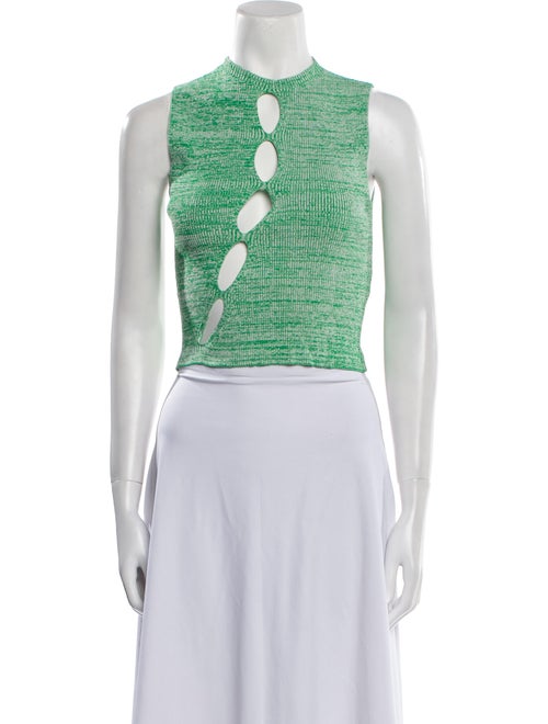 Ronny Kobo Printed Crew Neck Crop Top