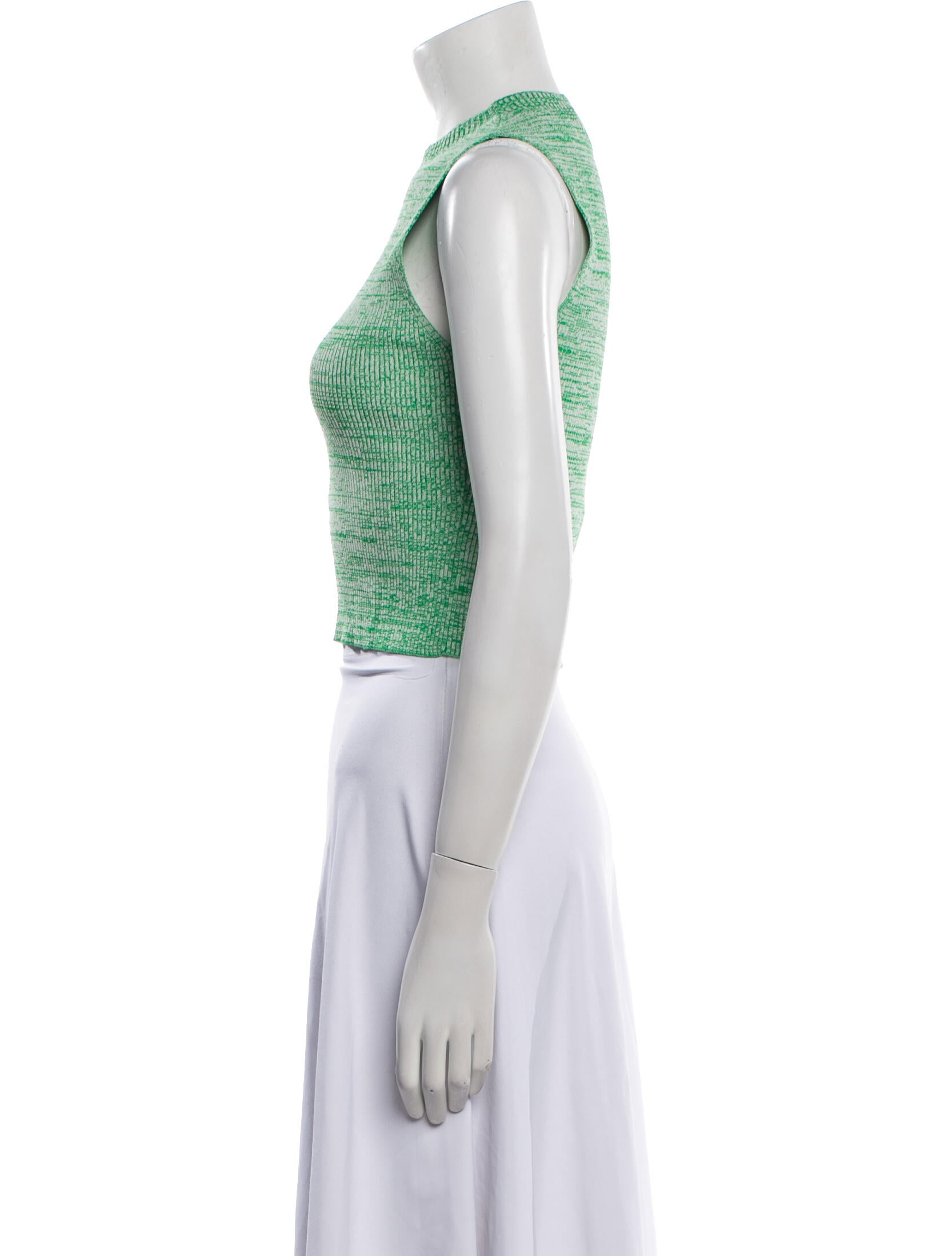 Ronny Kobo Printed Crew Neck Crop Top