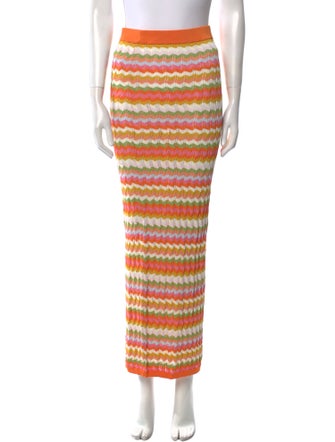 Ronny Kobo Striped Midi Length Skirt