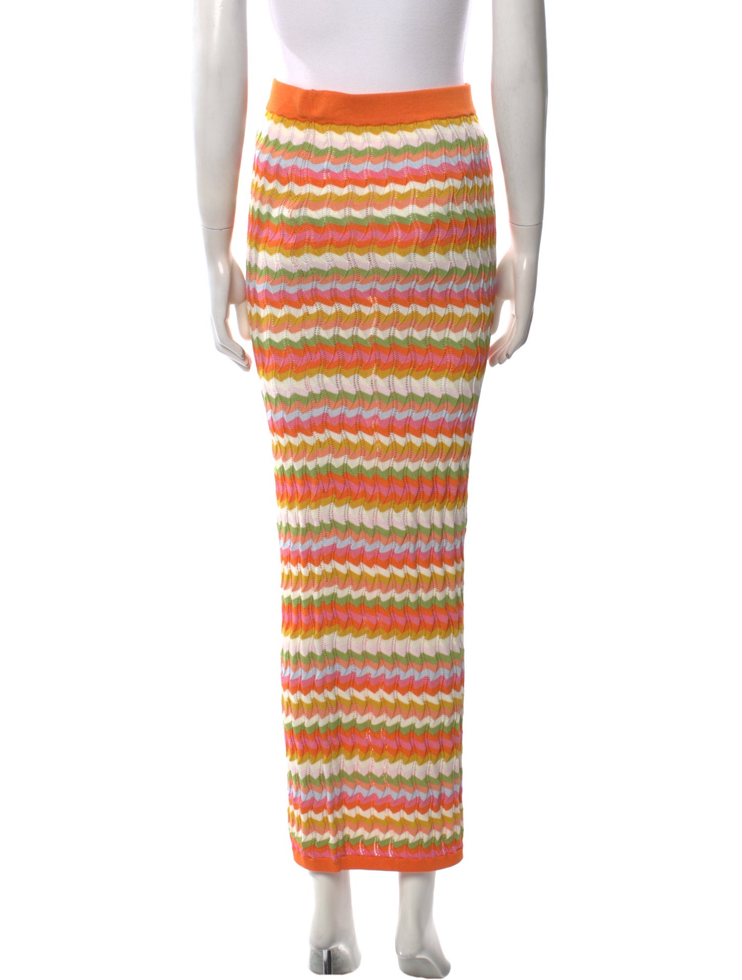 Ronny Kobo Striped Midi Length Skirt