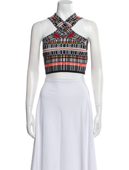 Ronny Kobo Printed Halterneck Crop Top