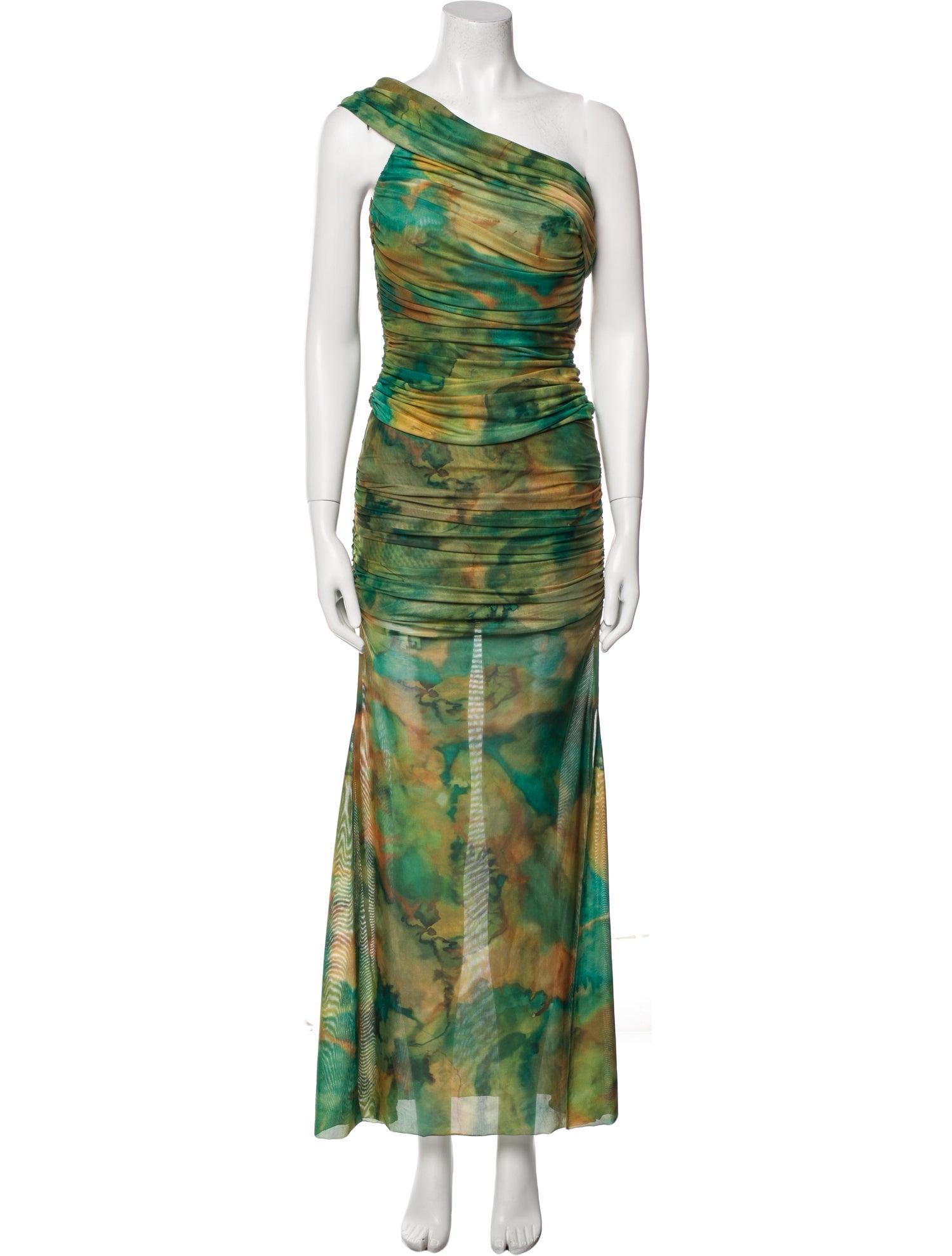 Ronny Kobo Tie-Dye Print Ruffle Embellishment Skirt Suit