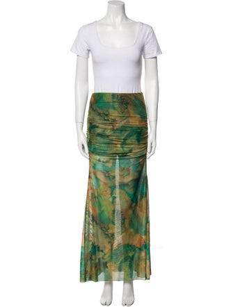 Ronny Kobo Tie-Dye Print Ruffle Embellishment Skirt Suit