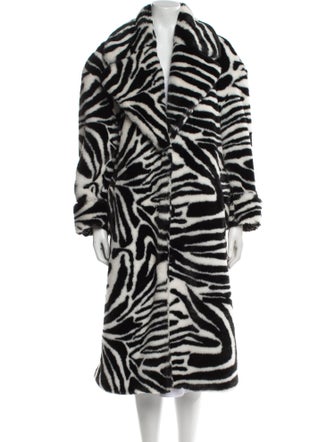 Ronny Kobo Animal Print Faux Fur Coat