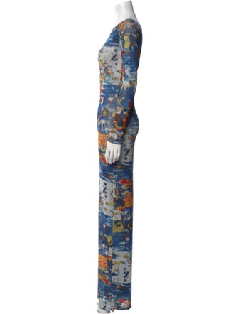 Ronny Kobo Printed Long Dress