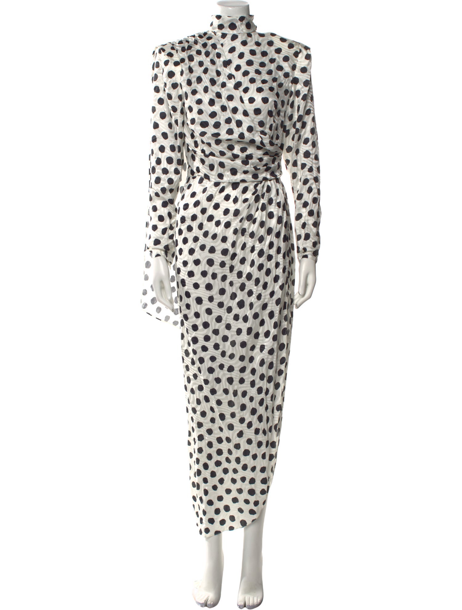 Ronny Kobo Polka Dot Print Long Dress
