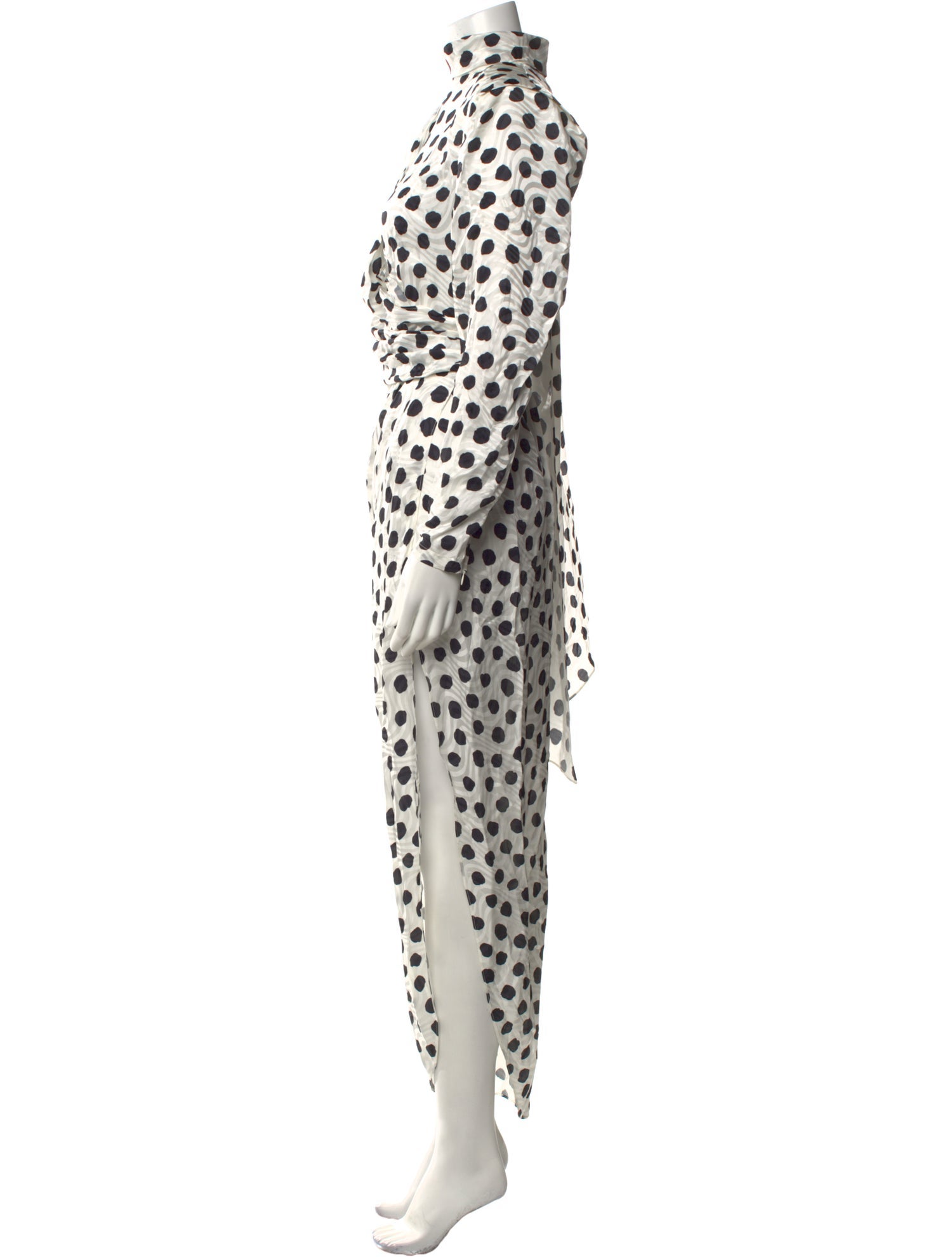 Ronny Kobo Polka Dot Print Long Dress