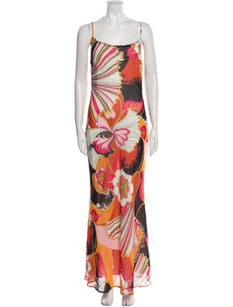 Ronny Kobo Floral Print Long Dress