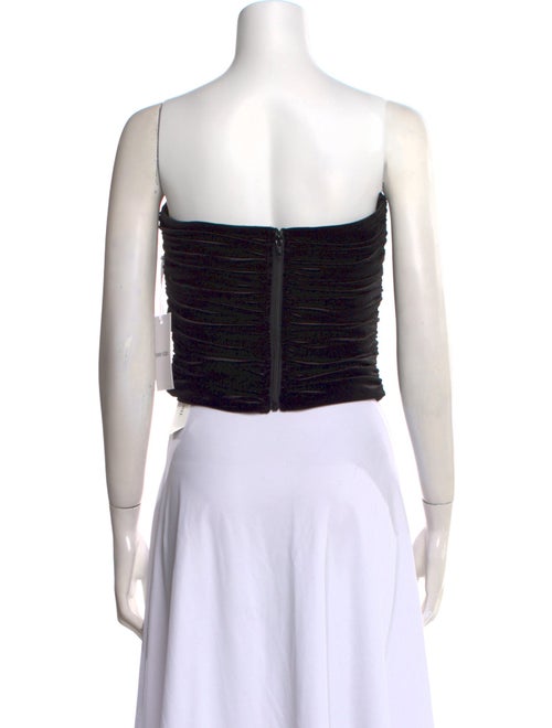 Ronny Kobo Printed Strapless Crop Top