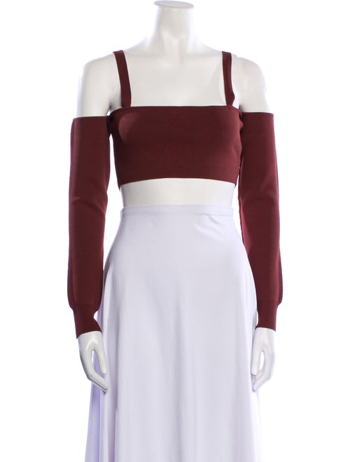 Ronny Kobo Square Neckline Long Sleeve Crop Top