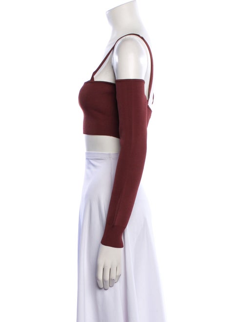 Ronny Kobo Square Neckline Long Sleeve Crop Top