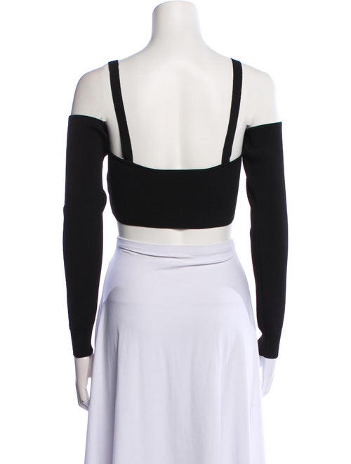 Ronny Kobo Square Neckline Long Sleeve Crop Top