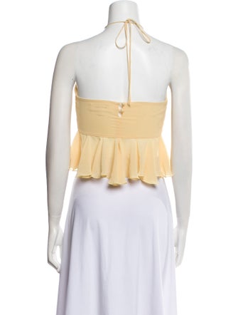 Ronny Kobo Halterneck Sleeveless Crop Top