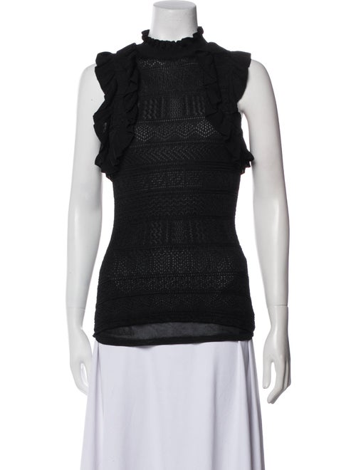 Ronny Kobo Mock Neck Sleeveless Top