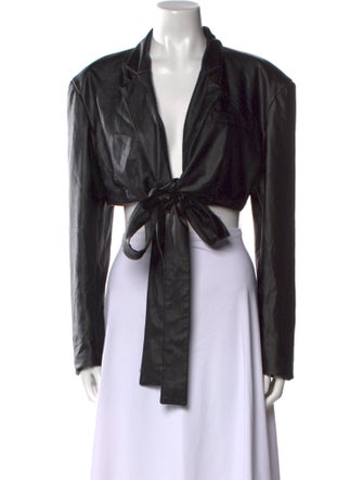 Ronny Kobo V-Neck Long Sleeve Crop Top