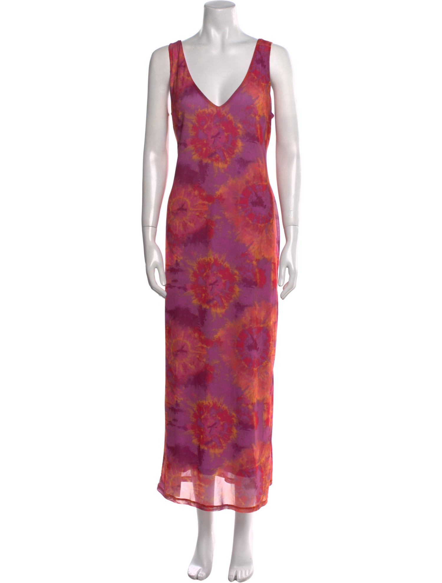 Ronny Kobo Tie-Dye Print Long Dress