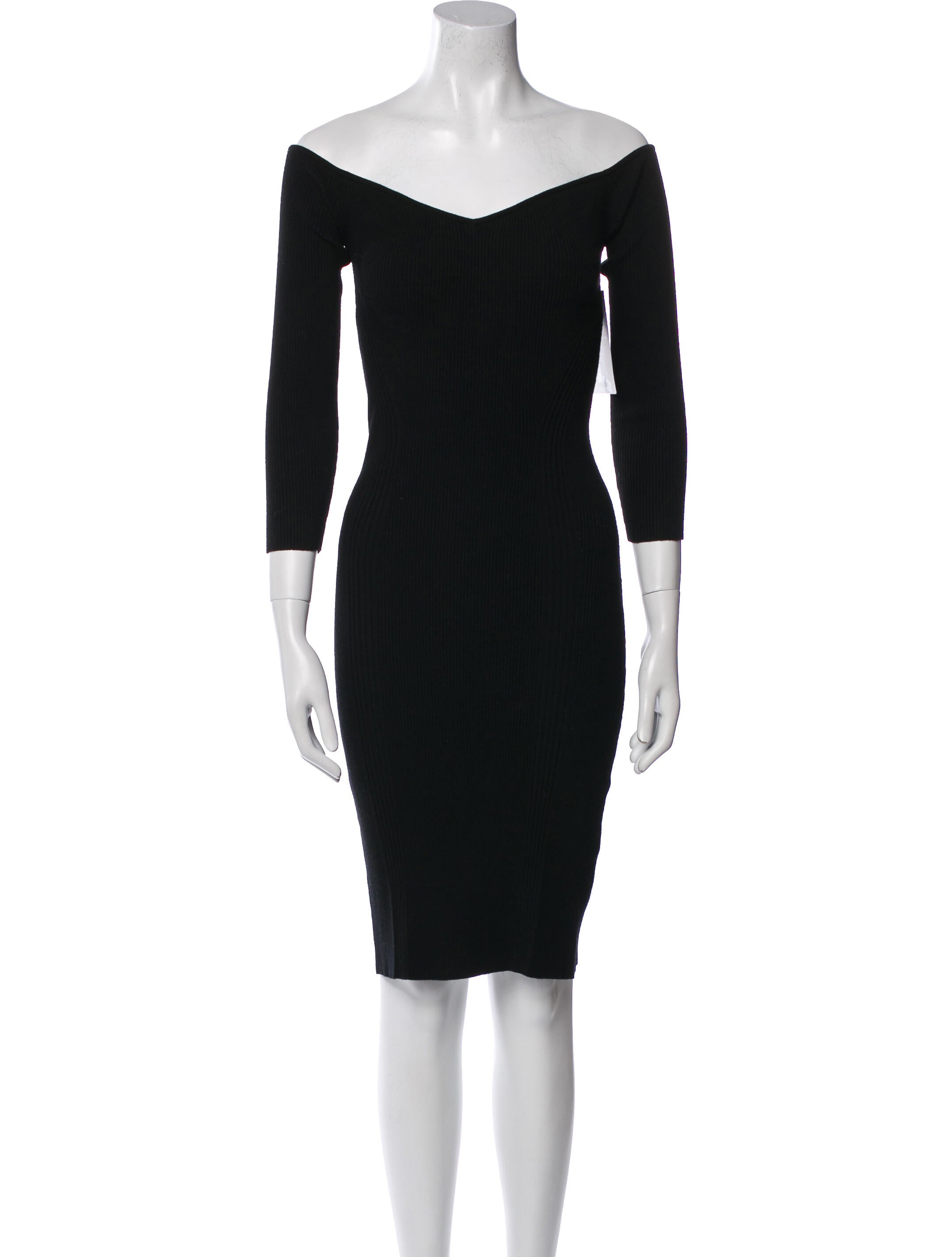 Ronny Kobo Off-The-Shoulder Knee-Length Dress