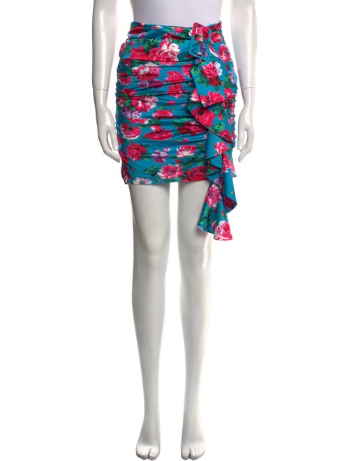 Ronny Kobo Floral Print Mini Skirt