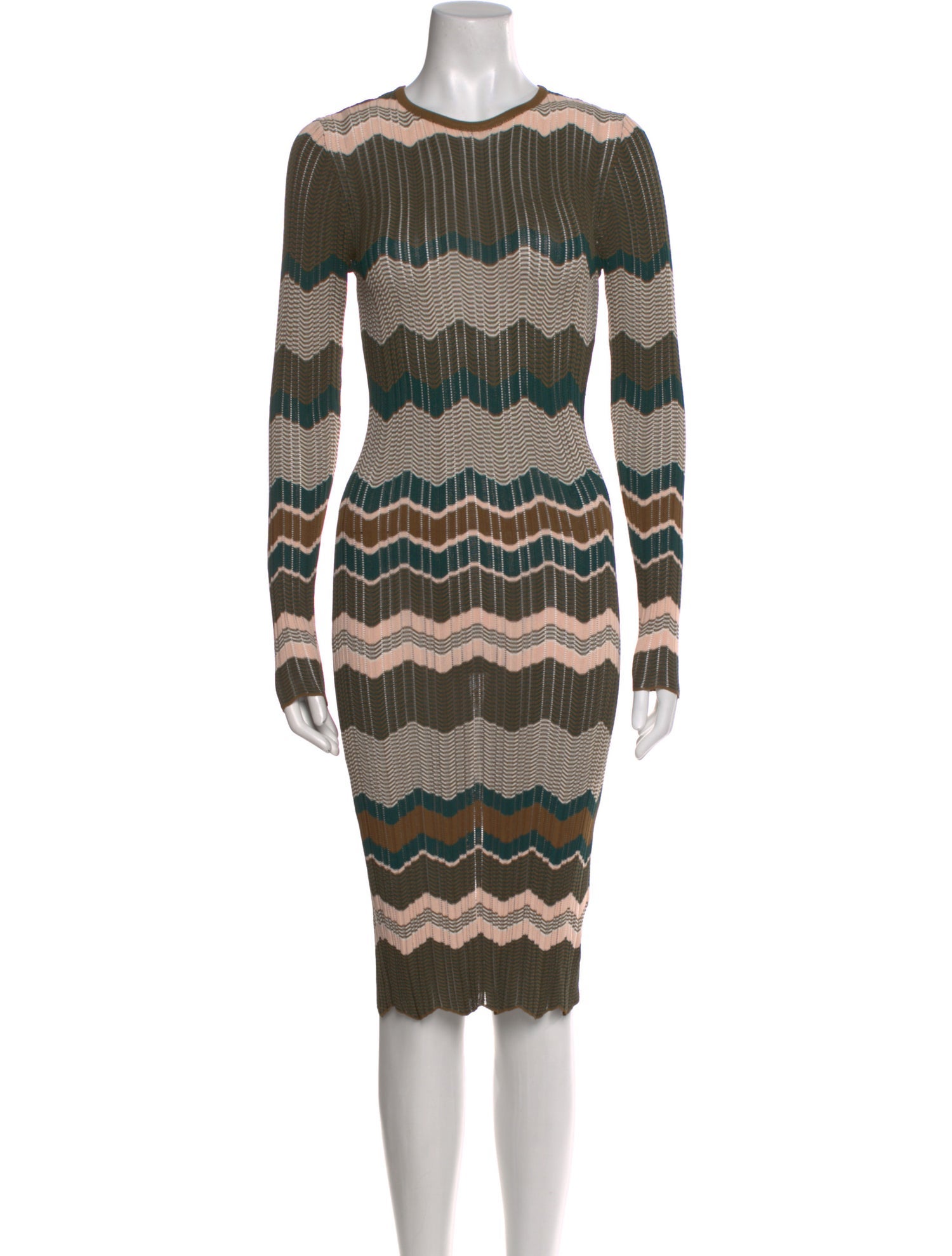 Ronny Kobo Striped Midi Length Dress