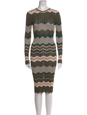 Ronny Kobo Striped Midi Length Dress