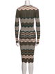 Ronny Kobo Striped Midi Length Dress