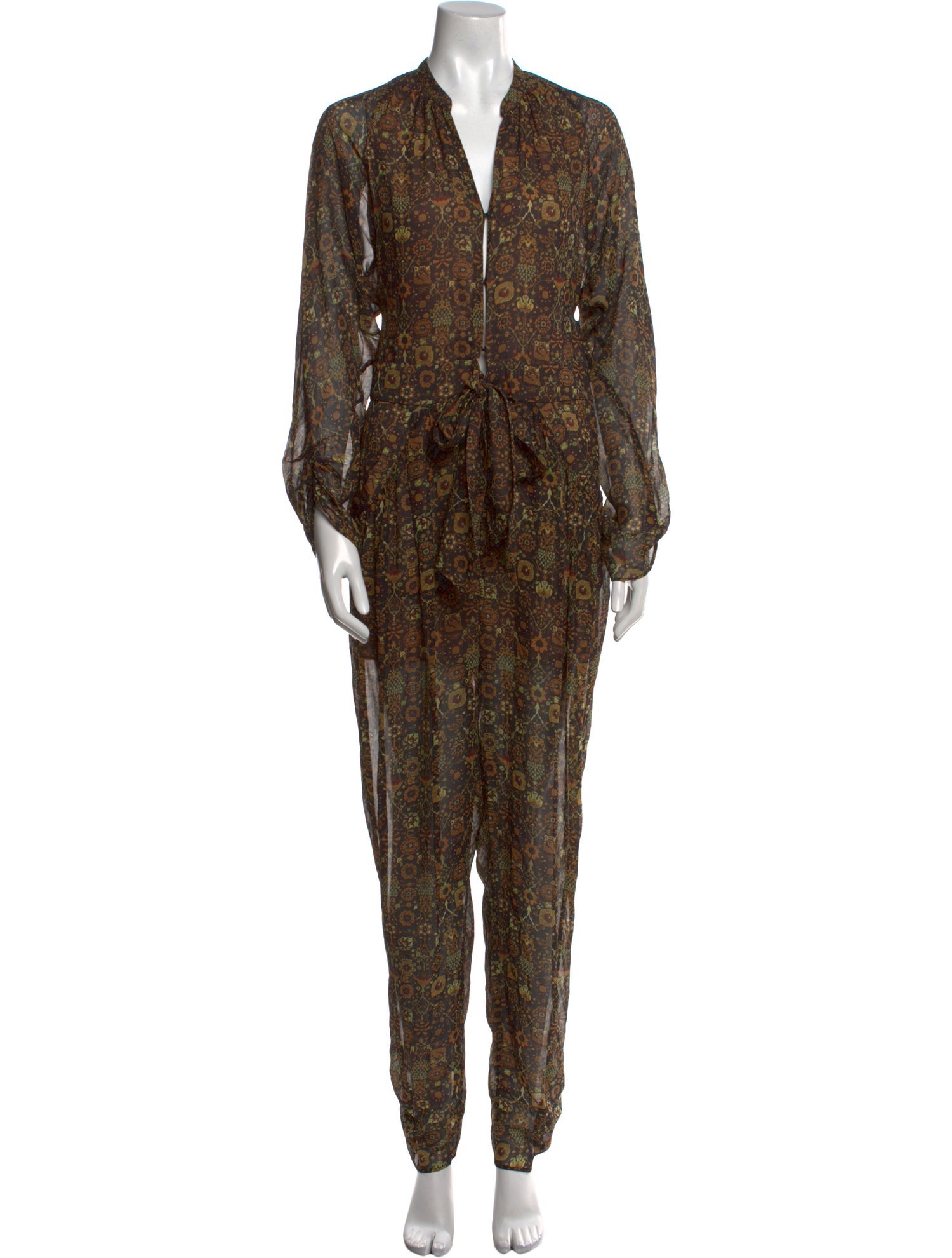 Ronny Kobo Linen Printed Jumpsuit w/ Tags