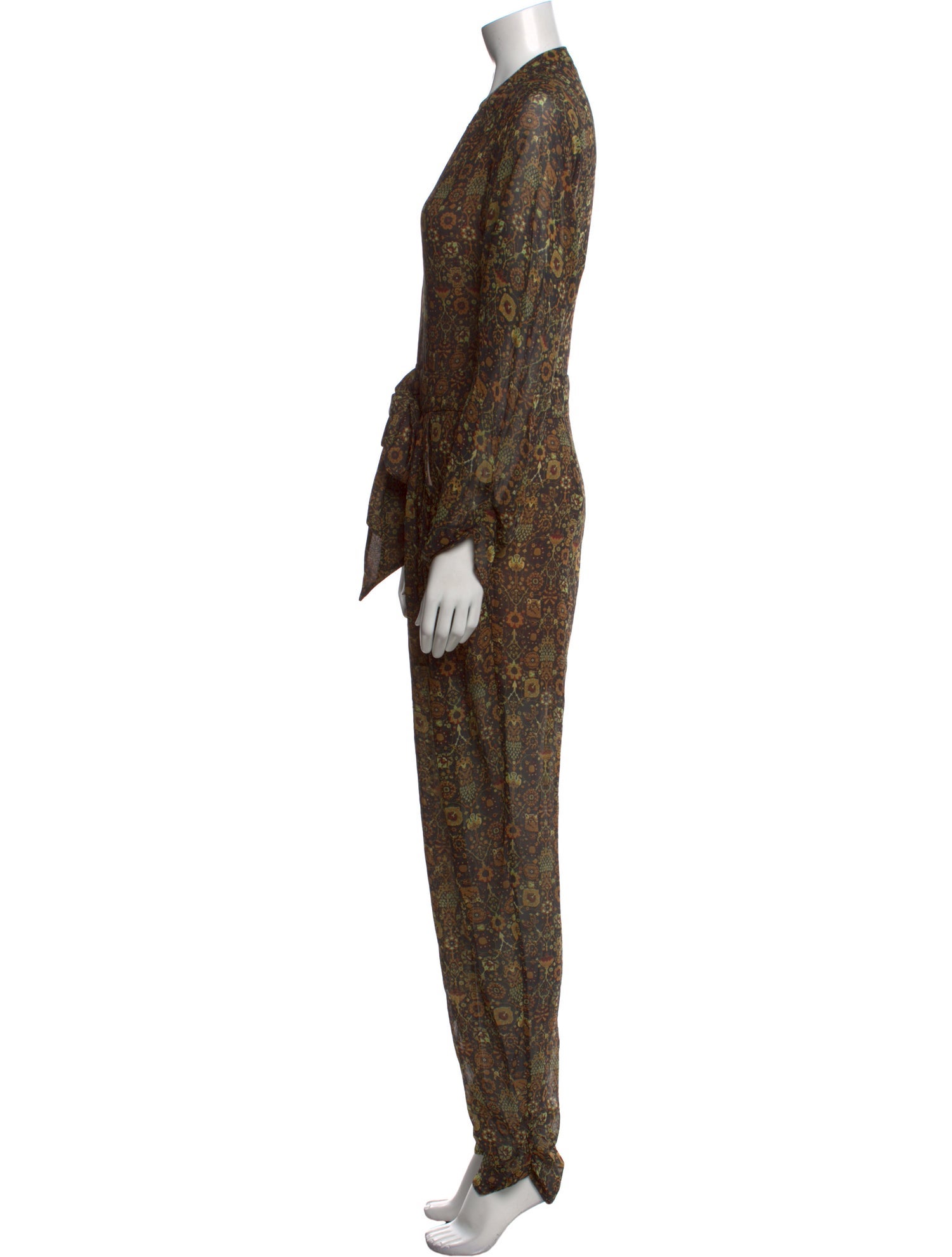 Ronny Kobo Linen Printed Jumpsuit w/ Tags