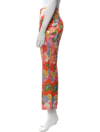 Ronny Kobo Floral Print Wide Leg Pants