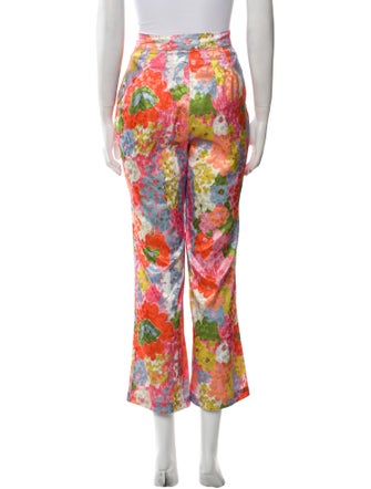 Ronny Kobo Floral Print Wide Leg Pants