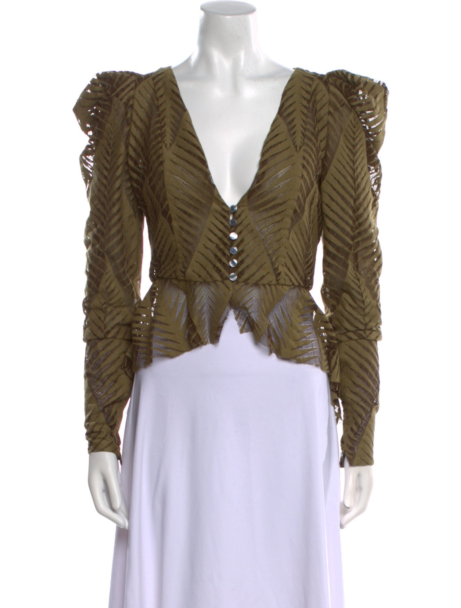 Ronny Kobo V-Neck Long Sleeve Crop Top