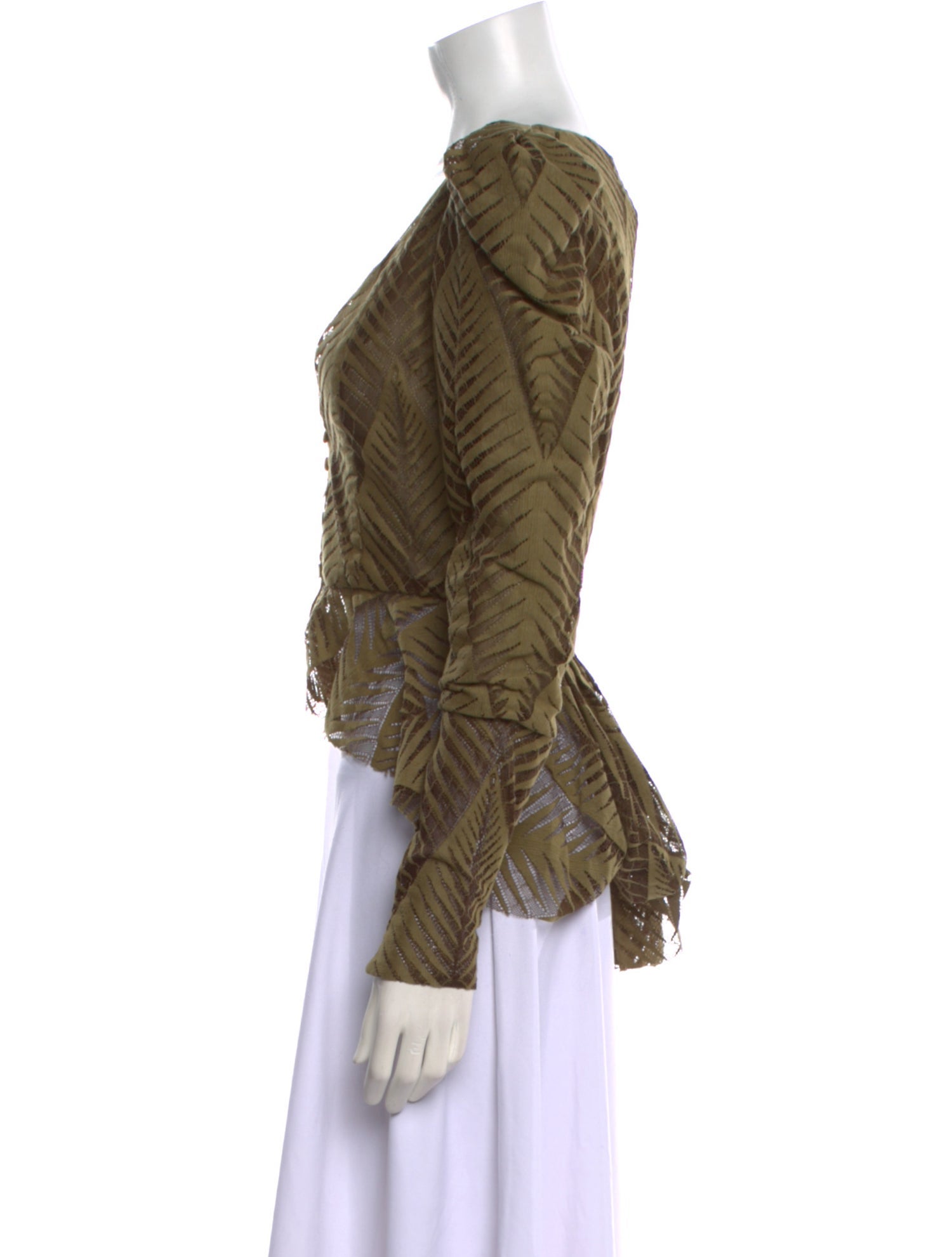 Ronny Kobo V-Neck Long Sleeve Crop Top