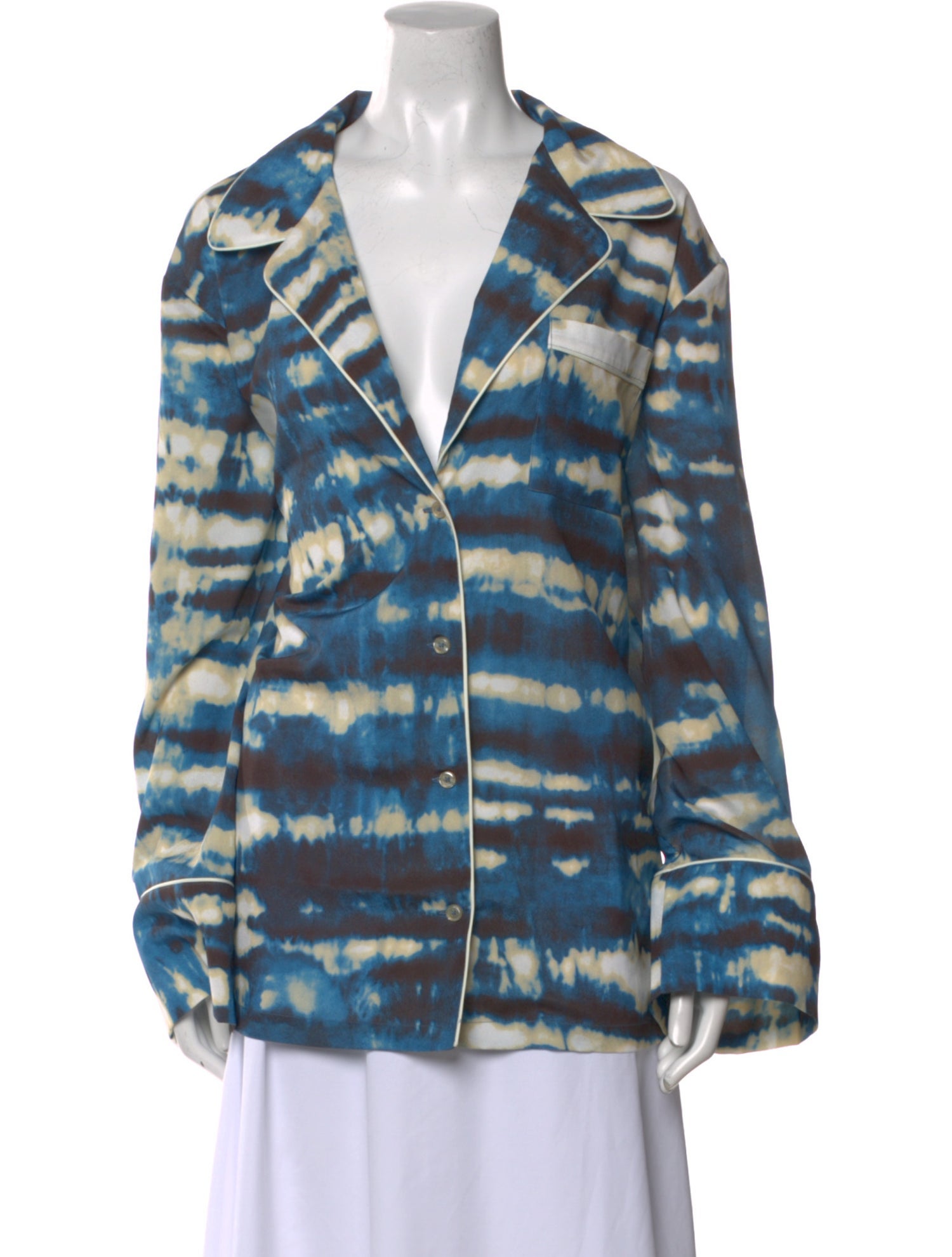 Ronny Kobo Tie-Dye Print V-Neck Tunic