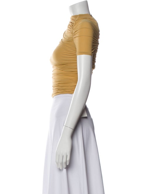 Ronny Kobo Mock Neck Short Sleeve Crop Top