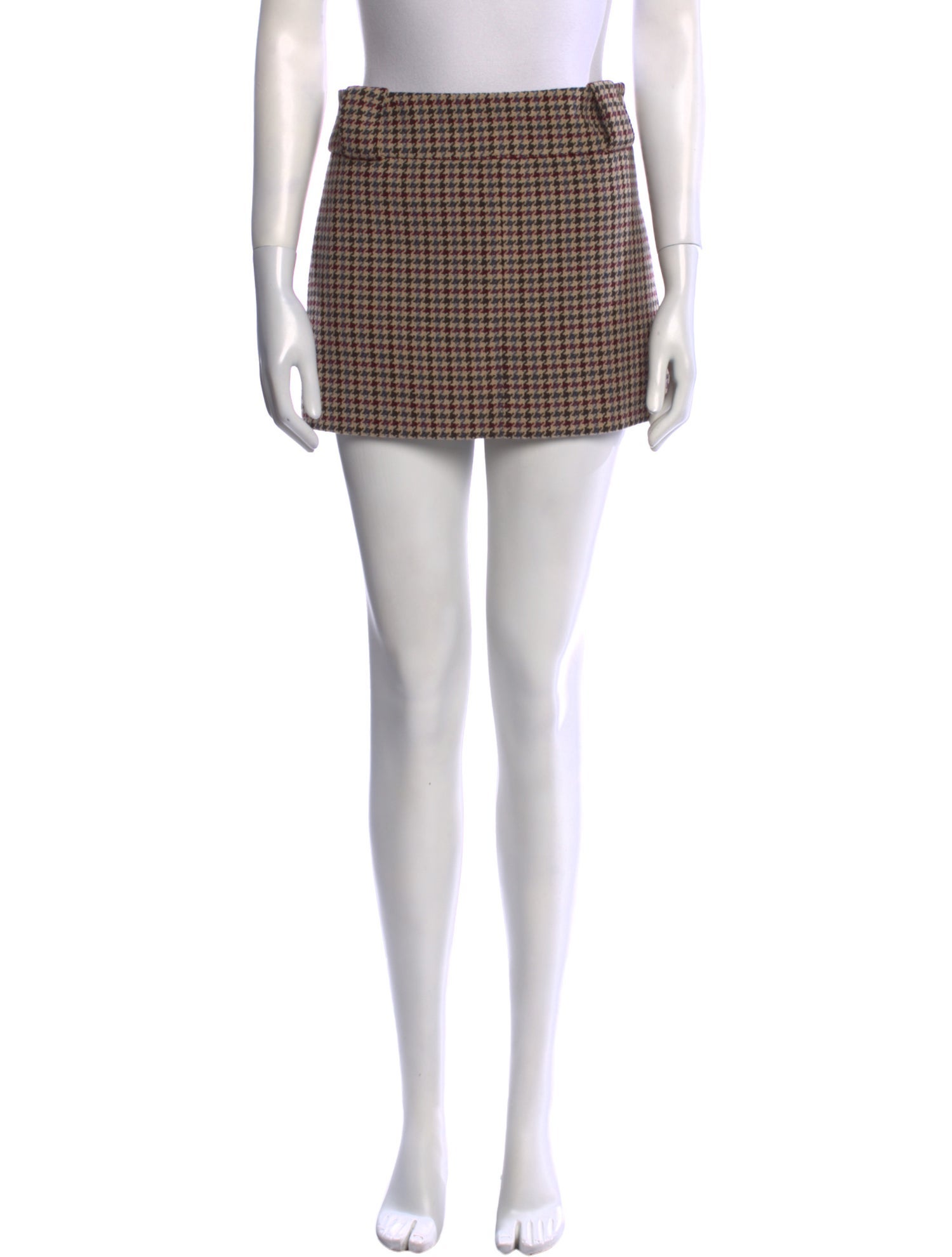 Ronny Kobo Houndstooth Print Mini Skirt