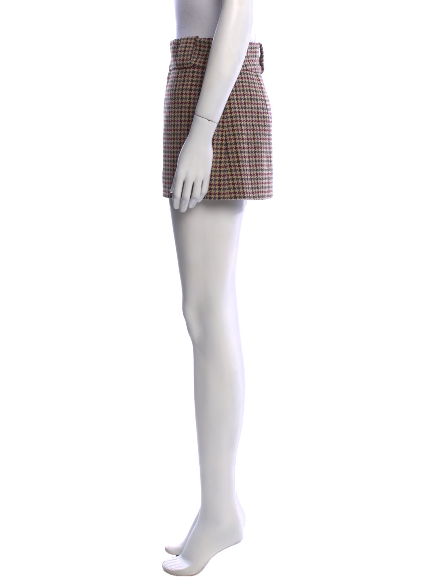 Ronny Kobo Houndstooth Print Mini Skirt