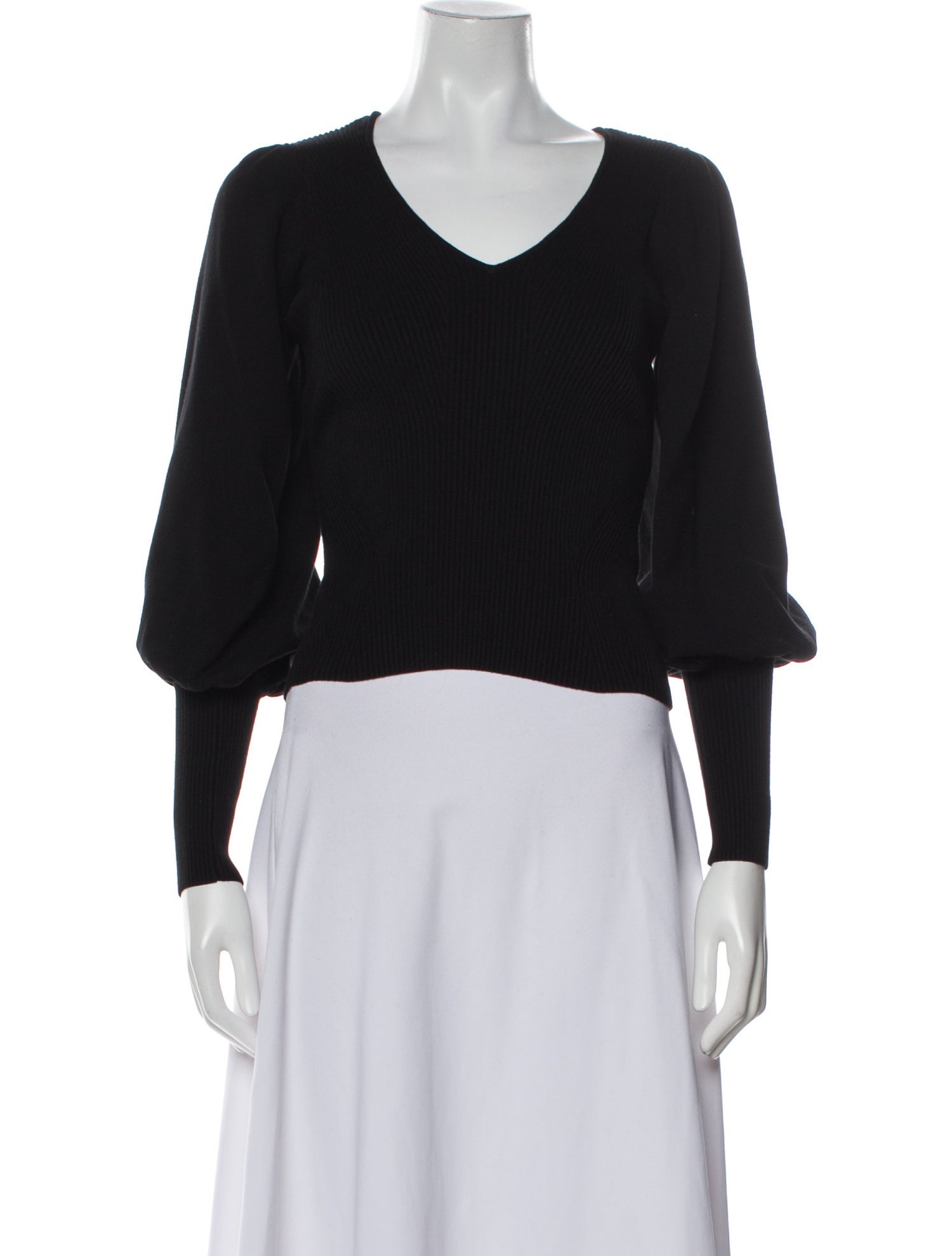 Ronny Kobo V-Neck Long Sleeve Crop Top