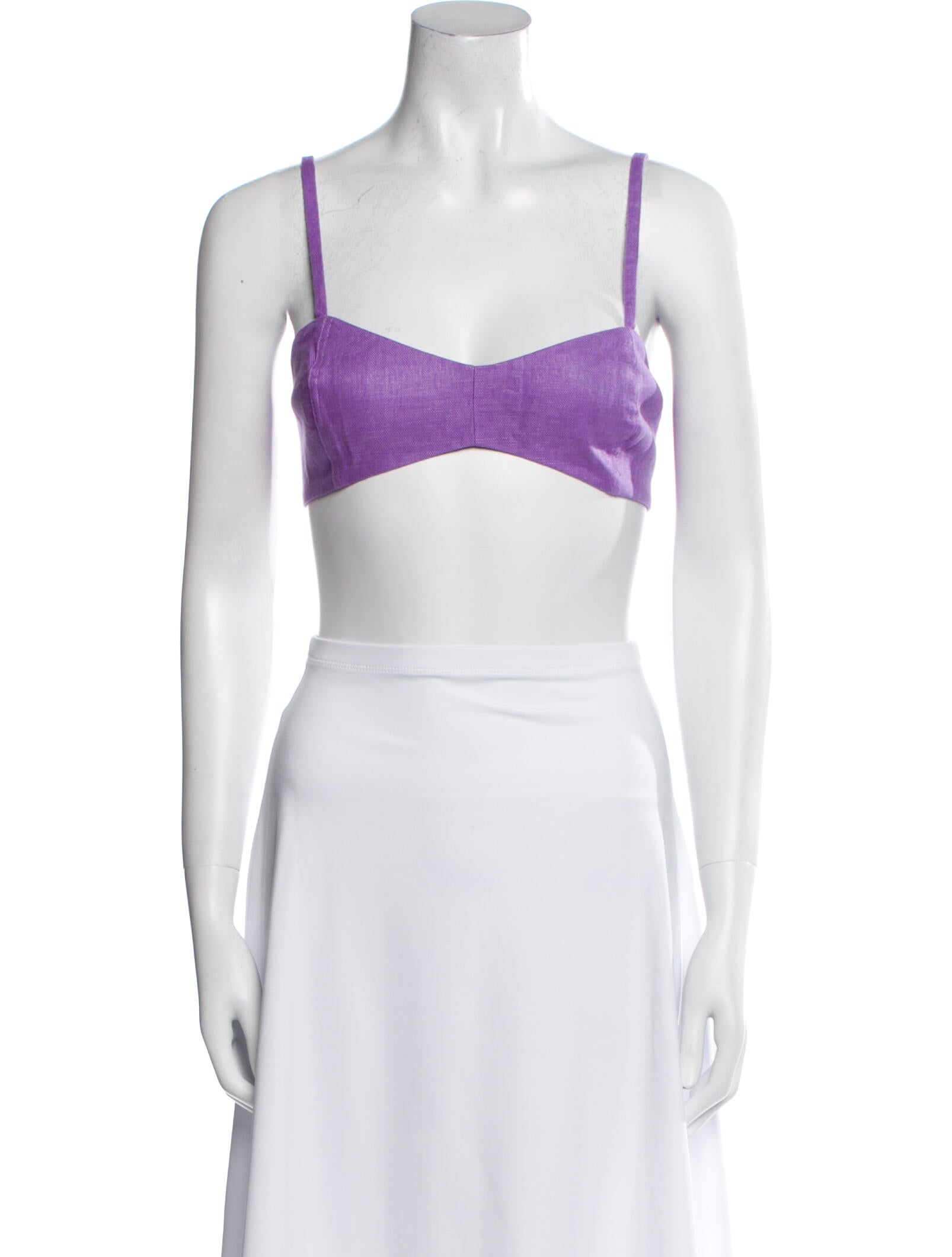 Ronny Kobo Linen Square Neckline Crop Top