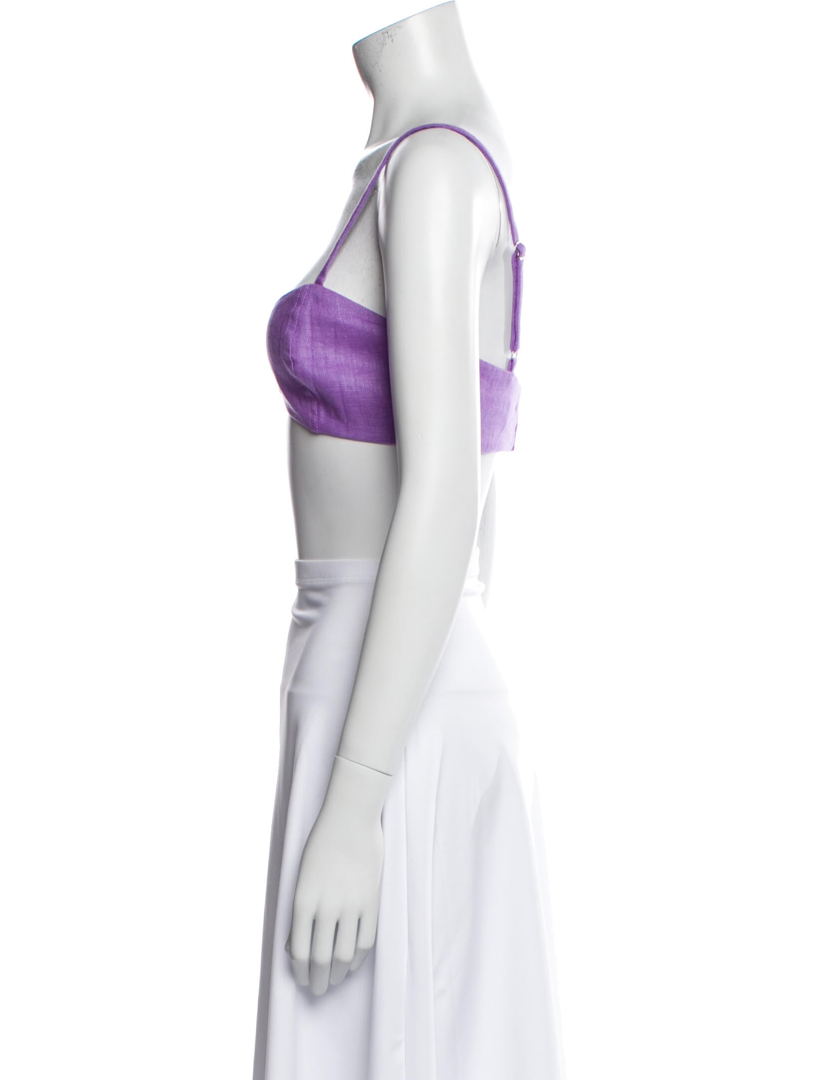 Ronny Kobo Linen Square Neckline Crop Top