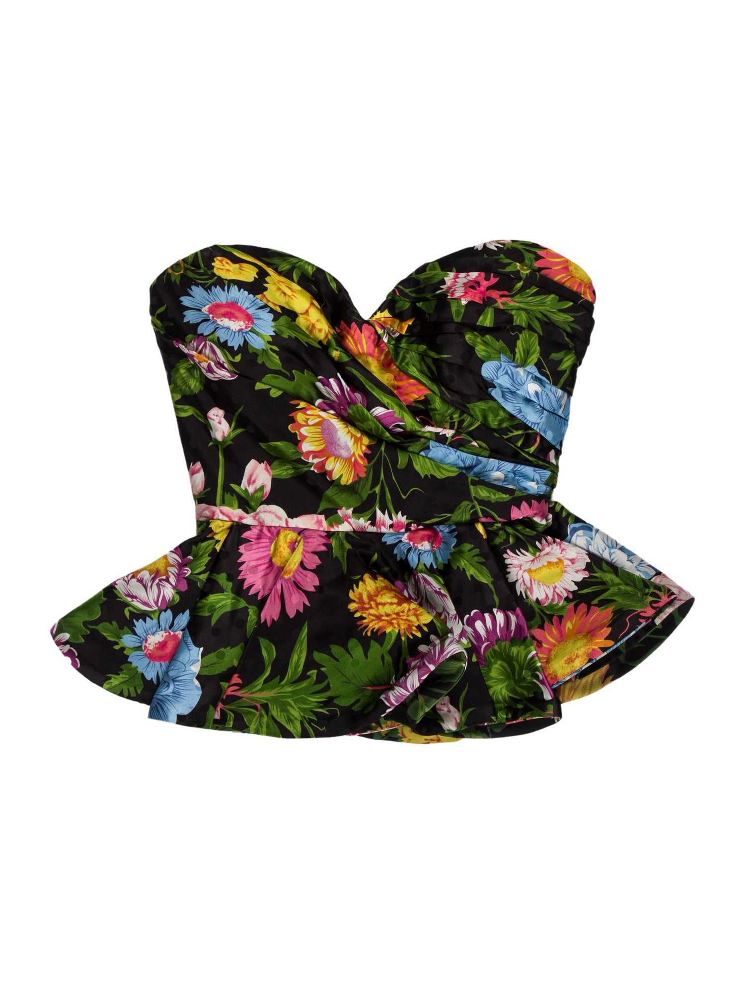 Ronny Kobo Silk Floral Print Crop Top